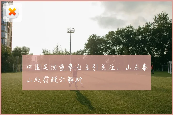 中国足协重拳出击引关注，山东泰山处罚疑云解析